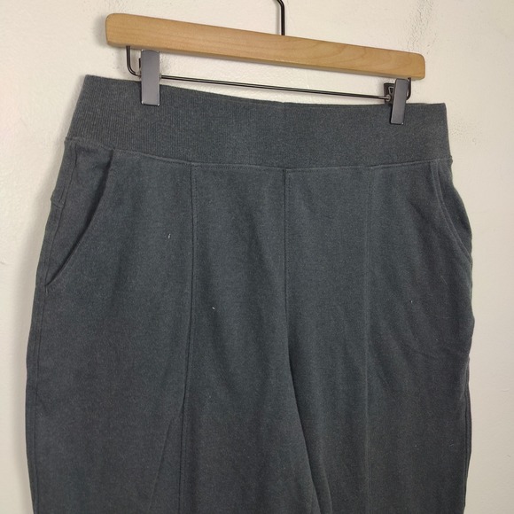 Pact Wide Leg Ankle Pants Womens Large Charcoal Gray 100% Organic Cotton Lounge - Picture 3 of 9